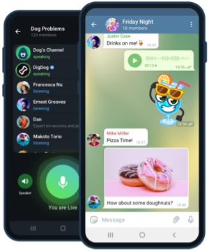 Telegram 安卓版与 iOS 苹果版手机聊天界面